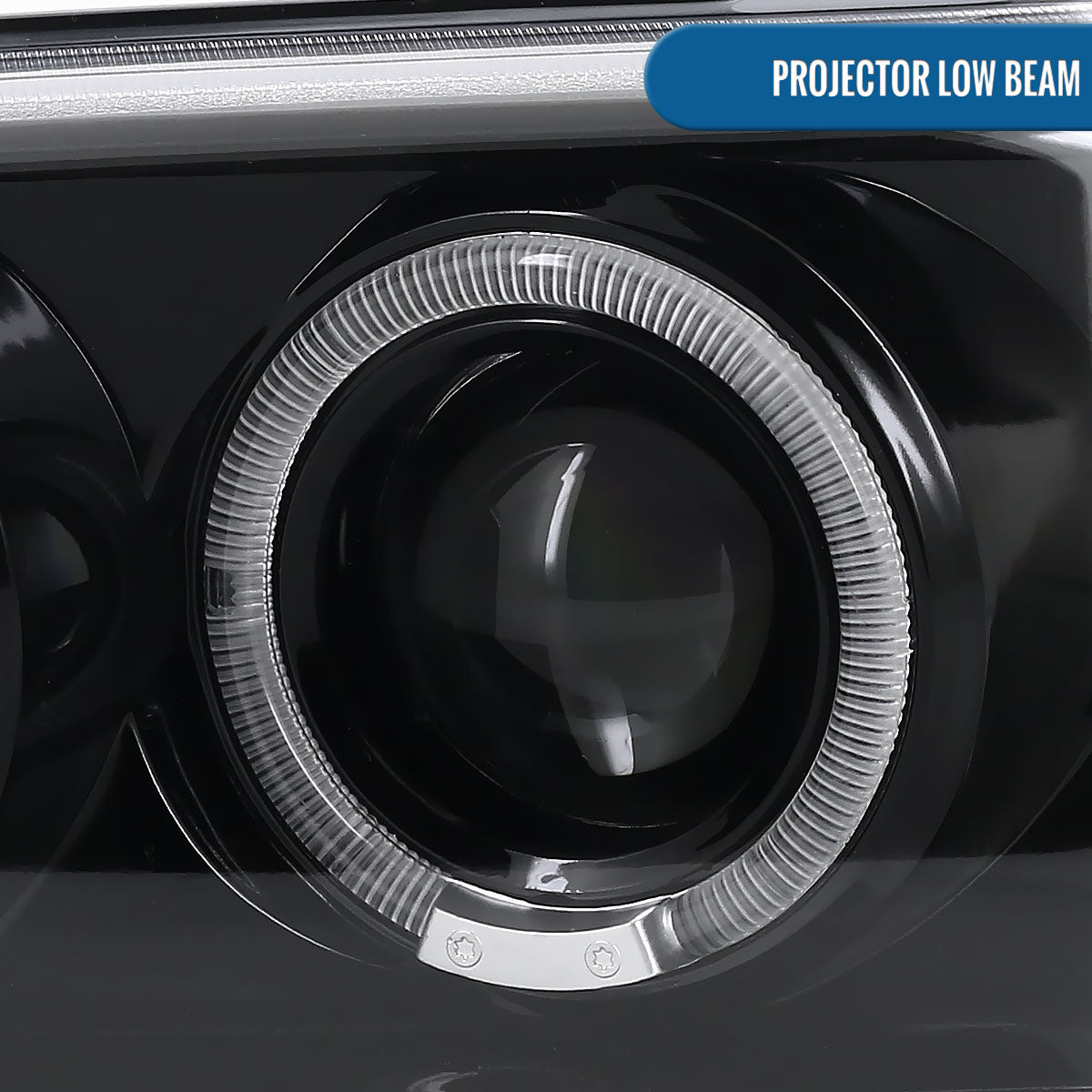 Ronnin - Se adapta a GMC Yukon XL Sierra Classic de 1999-2007, faros delanteros con proyector LED de doble halo y luces de circulación diurna mejorados + montaje de lámparas de parachoques estilo | Negro brillante