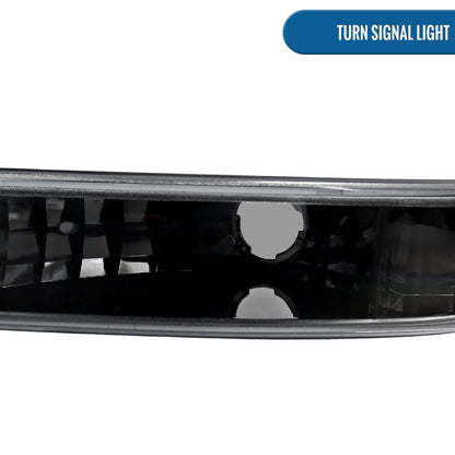 Ronnin - Se adapta a GMC Yukon XL Sierra Classic de 1999-2007, faros delanteros con proyector LED de doble halo y luces de circulación diurna mejorados + montaje de lámparas de parachoques estilo | Negro brillante
