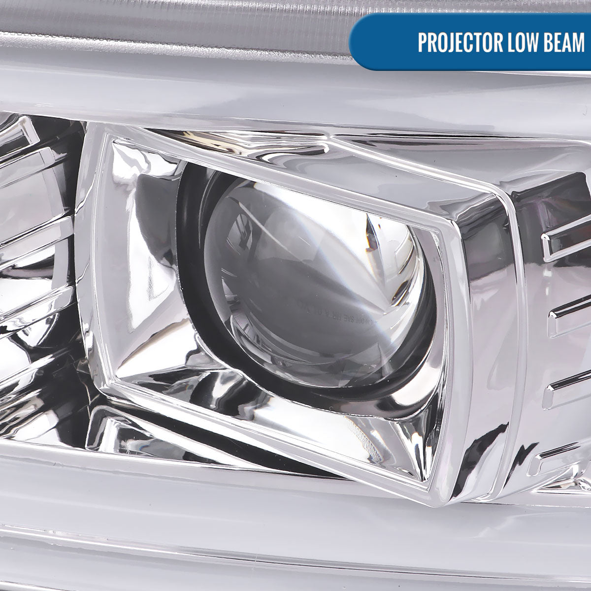 Ronnin - Fits 1999-2007 GMC Yukon XL Sierra Classic Upgraded Replacement LED Tube Running Lights Projector Headlights + Factory Style Bumper Lamps Assembly Pair | Chrome