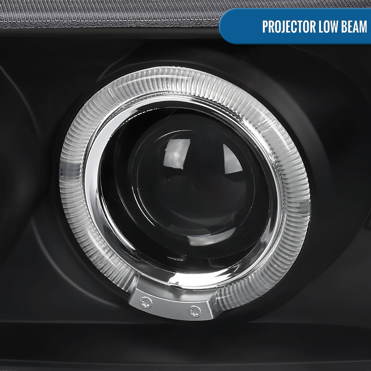 Ronnin - Compatible con GMC Yukon XL Sierra Classic de 1999-2007, faros delanteros con proyector y halo LED dual mejorados de repuesto + conjunto de luces de parachoques estilo | Negro