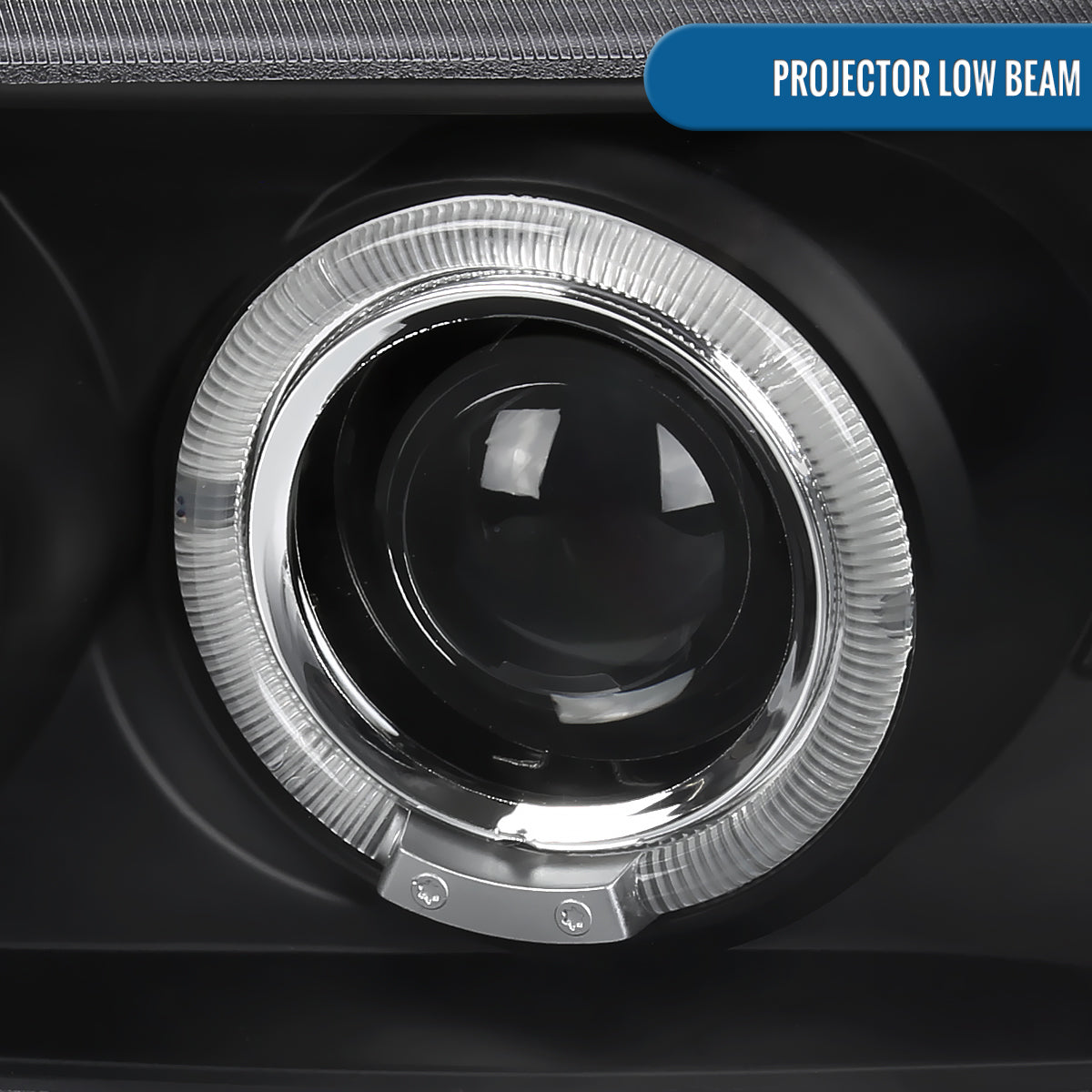 Ronnin - Fits 1999-2007 GMC Yukon XL Sierra Classic Upgraded Replacement LED Dual Halo Rims Running Lights Projector Headlights + Full LED Bumper Sequential Turn Signal Lamps Assembly Pair | Black