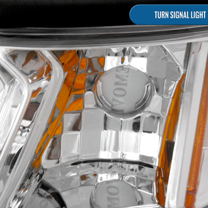 Ronnin - Conjunto completo de reemplazo de faros delanteros y luces de esquina para Ford Mustang 1994-1998 | Cromo