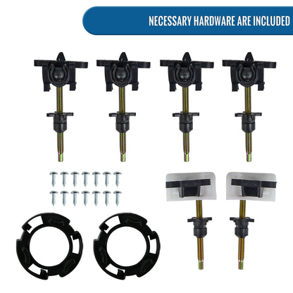 Ronnin - Fits 1994-1998 Ford Mustang All-in-One Replacement Headlights + Corner Lights Assembly Pair | Black Smoke