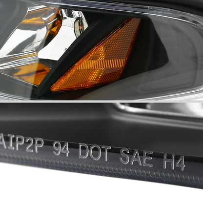 Ronnin - Fits 1994-1998 Ford Mustang All-in-One Replacement Headlights + Corner Lights Assembly Pair | Black