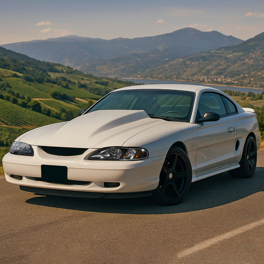 Ronnin - Fits 1994-1998 Ford Mustang All-in-One Replacement Headlights + Corner Lights Assembly Pair | Black