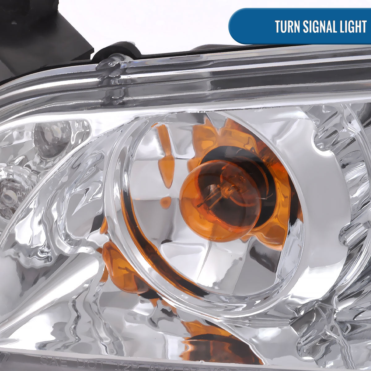 Ronnin - Fits 1997-2003 Pontiac Grand Prix All-in-One Replacement LED Dual Rims Projector Headlights + Corner Lights Assembly Pair | Chrome