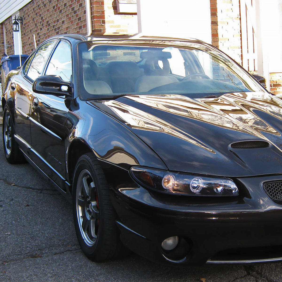 Ronnin - Fits 1997-2003 Pontiac Grand Prix All-in-One Replacement LED Dual Rims Projector Headlights + Corner Lights Assembly Pair | Black Smoke