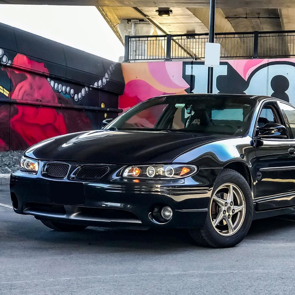 Ronnin - Fits 1997-2003 Pontiac Grand Prix All-in-One Replacement LED Dual Rims Projector Headlights + Corner Lights Assembly Pair | Black