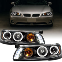 Ronnin - Faros delanteros con proyector LED de doble aro todo en uno de repuesto + conjunto de luces de esquina para Pontiac Grand Prix 1997-2003 | Negro