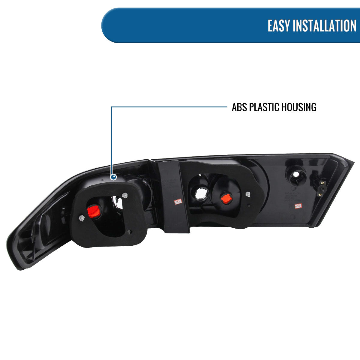 Ronnin - Conjunto de luces traseras de repuesto para Honda Accord Sedán 2003-2005, par | Negro