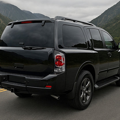 Ronnin - Se adapta a Nissan Armada 2005-2015 Par de luces traseras de estilo europeo de repuesto | Cromado