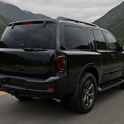 Ronnin - Se adapta a Nissan Armada 2005-2015 Ensamblaje de luces traseras de estilo europeo de repuesto par | Ahumado