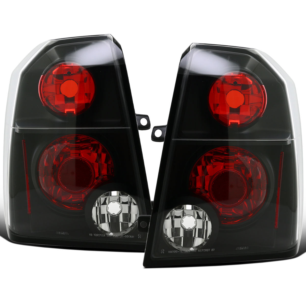 Ronnin - Fits 2007-2012 Dodge Caliber Rear Tail Lights Lamps Assembly Pair | Black