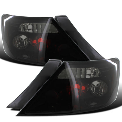 Ronnin - Fits 2006-2011 Honda Civic Coupe 2 Door Factory Replacement Tail Lights Assembly Pair | Black Smoke