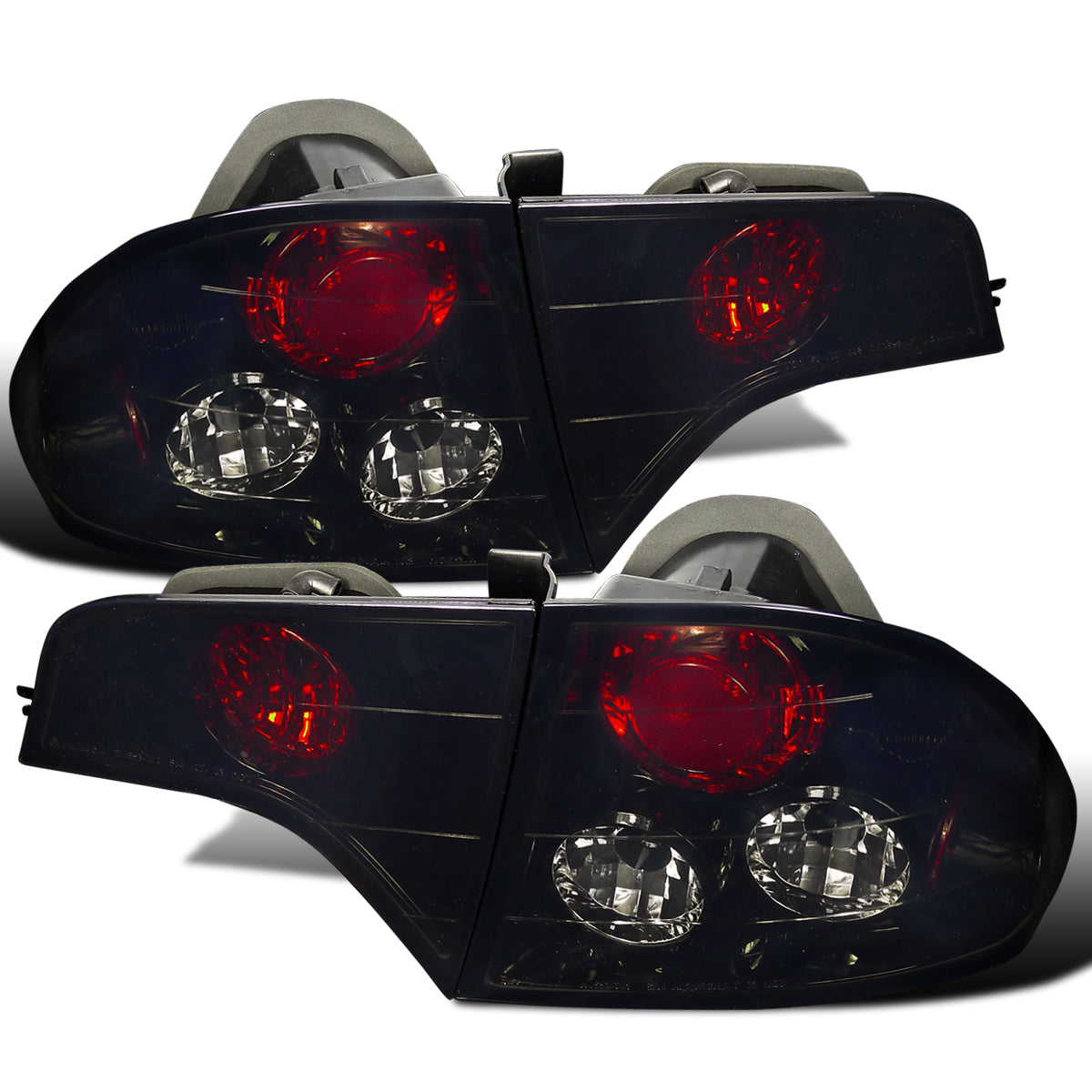 Ronnin - Fits 2006-2011 Honda Civic Sedan 4 Door Factory Replacement Tail Lights Assembly Pair | Black Smoke
