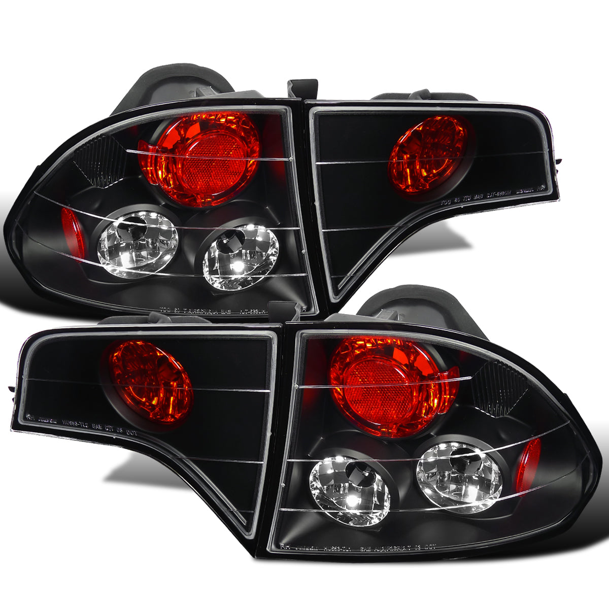 Ronnin - Fits 2006-2011 Honda Civic Sedan 4 Door Factory Replacement Tail Lights Assembly Pair | Black