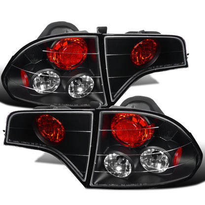 Ronnin - Fits 2006-2011 Honda Civic Sedan 4 Door Factory Replacement Tail Lights Assembly Pair | Black