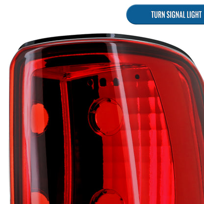 Ronnin -  Fits 2000-2006 Chevy Tahoe Suburban GMC Yukon Denali XL Factory Replacement Tail Lights Assembly Pair | Red