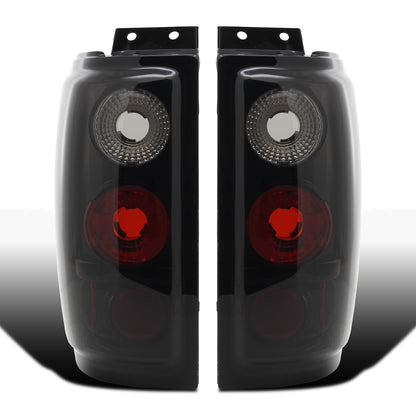 Ronnin - Fits 1997-2002 Ford Expedition Upgrade Tail Lights Assembly Replacement Pair | Black Smoke
