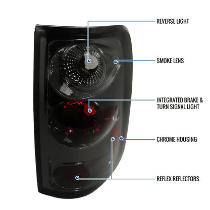 2004-2008 Ford F150 Styleside Tail Lights Assembly Replacement Pair  | Smoke