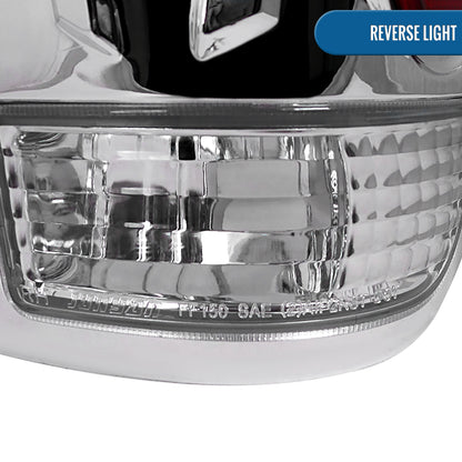 Ronnin - Fits 1997-2004 Ford F150 Heritage F250 F350 F450 F550 Styleside Tail Lights Assembly Pair | Chrome