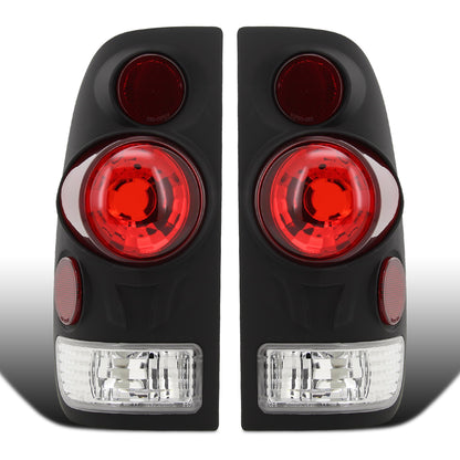 Ronnin - Fits 1997-2004 Ford F150 Heritage F250 F350 F450 F550 Styleside Tail Lights Assembly Pair | Black