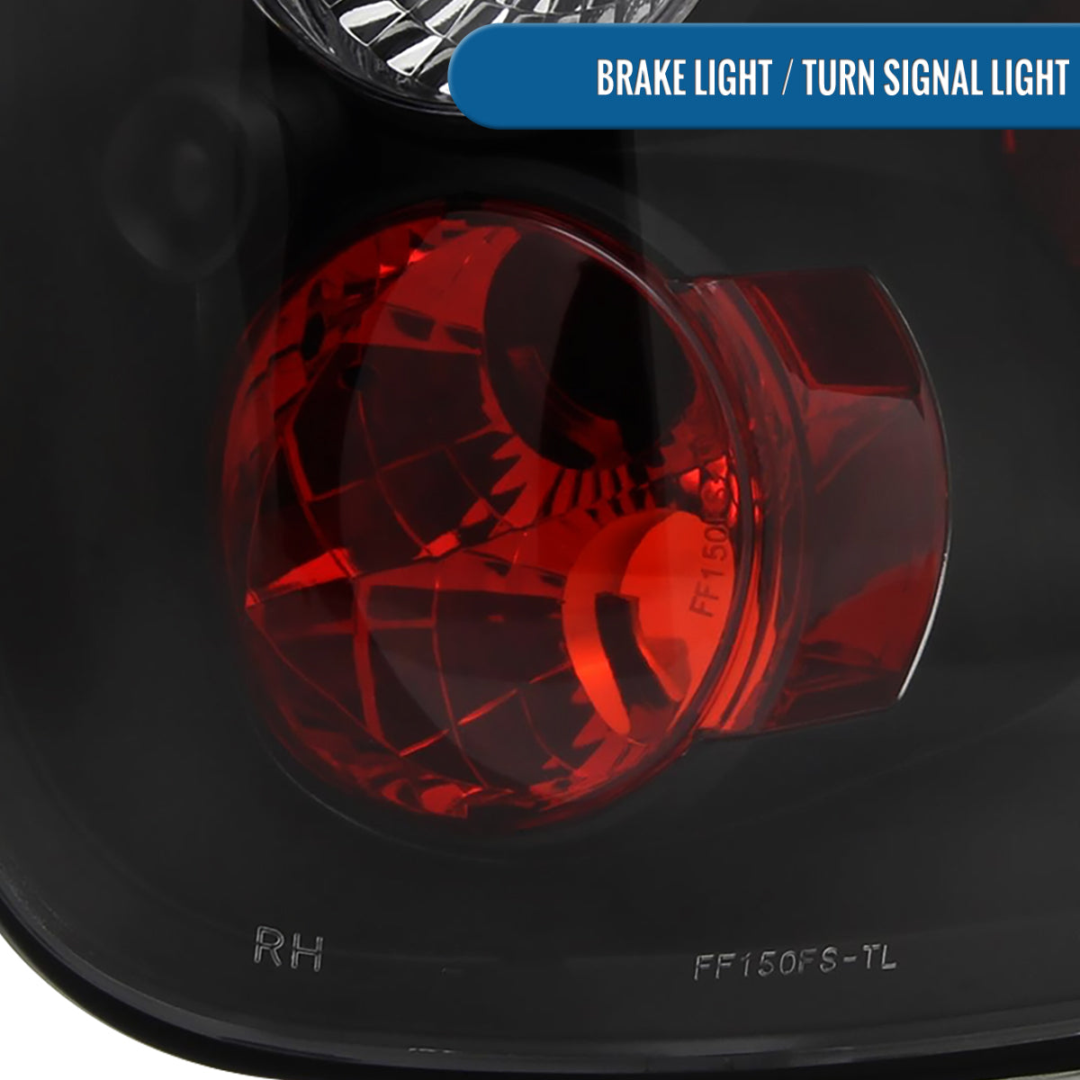 Ronnin - Compatible con Ford F150 Flareside 1997-2003 y Heritage Flareside 2004 | Par de luces traseras de repuesto estilo europeo | Color negro