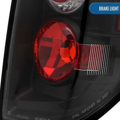 Ronnin - Compatible con Suzuki Equator 2005-2014 Nissan Frontier Luces Traseras de Estilo Europeo Mejoradas Par | Negras