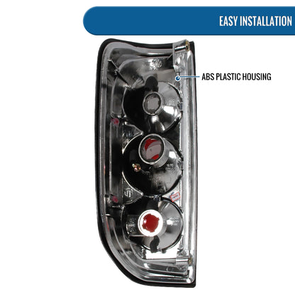 Ronnin - Compatible con Suzuki Equator 2005-2014 Nissan Frontier Luces Traseras de Estilo Europeo Mejoradas Par | Negras