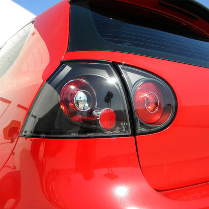 2006-2009 Volkswagen Golf MK5 GTI  Rabbit R32 Euro Style Replacement Tail Lights Assembly Pair | Black
