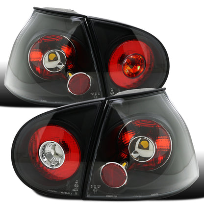 2006-2009 Volkswagen Golf MK5 GTI  Rabbit R32 Euro Style Replacement Tail Lights Assembly Pair | Black