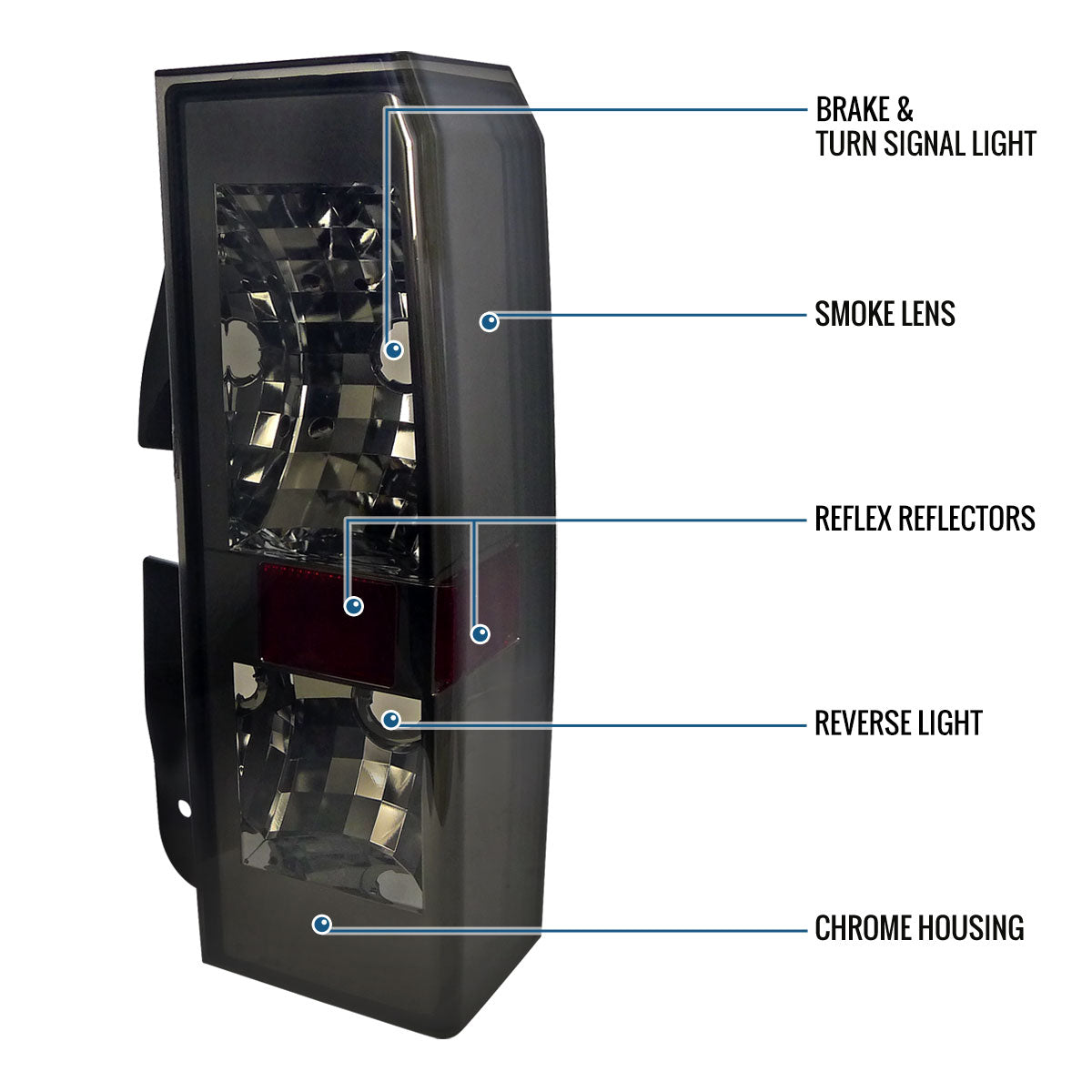 Ronnin - Compatible con Hummer H3 2005-2010 con 2 enchufes de bombilla. Montaje de luces traseras de repuesto, par | Ahumado