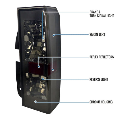Ronnin - Compatible con Hummer H3 2005-2010 con 2 enchufes de bombilla. Montaje de luces traseras de repuesto, par | Ahumado