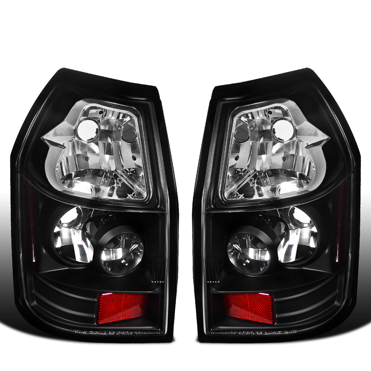 Ronnin - Se adapta a Dodge Magnum 2005-2008 Par de luces traseras de repuesto estilo europeo | Negras