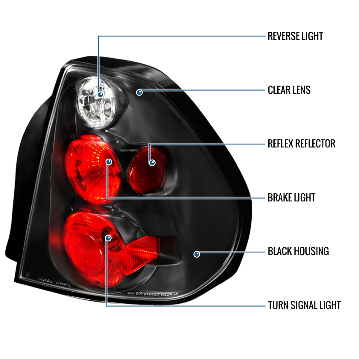Ronnin - Fits 2004-2007 Chevy Malibu Euro Style Replacement Headlights Assembly Pair | Black