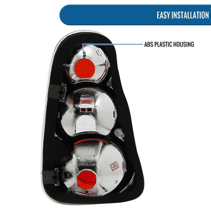 2002-2004 Mini Cooper Euro Style Tail Lights Replacement Assembly Pair | Black