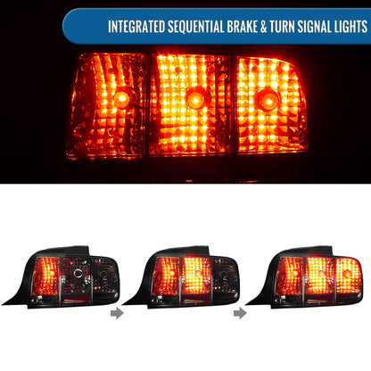 2005-2009 Ford Mustang  Replacement Tail Lights Assembly Pair | Smoke
