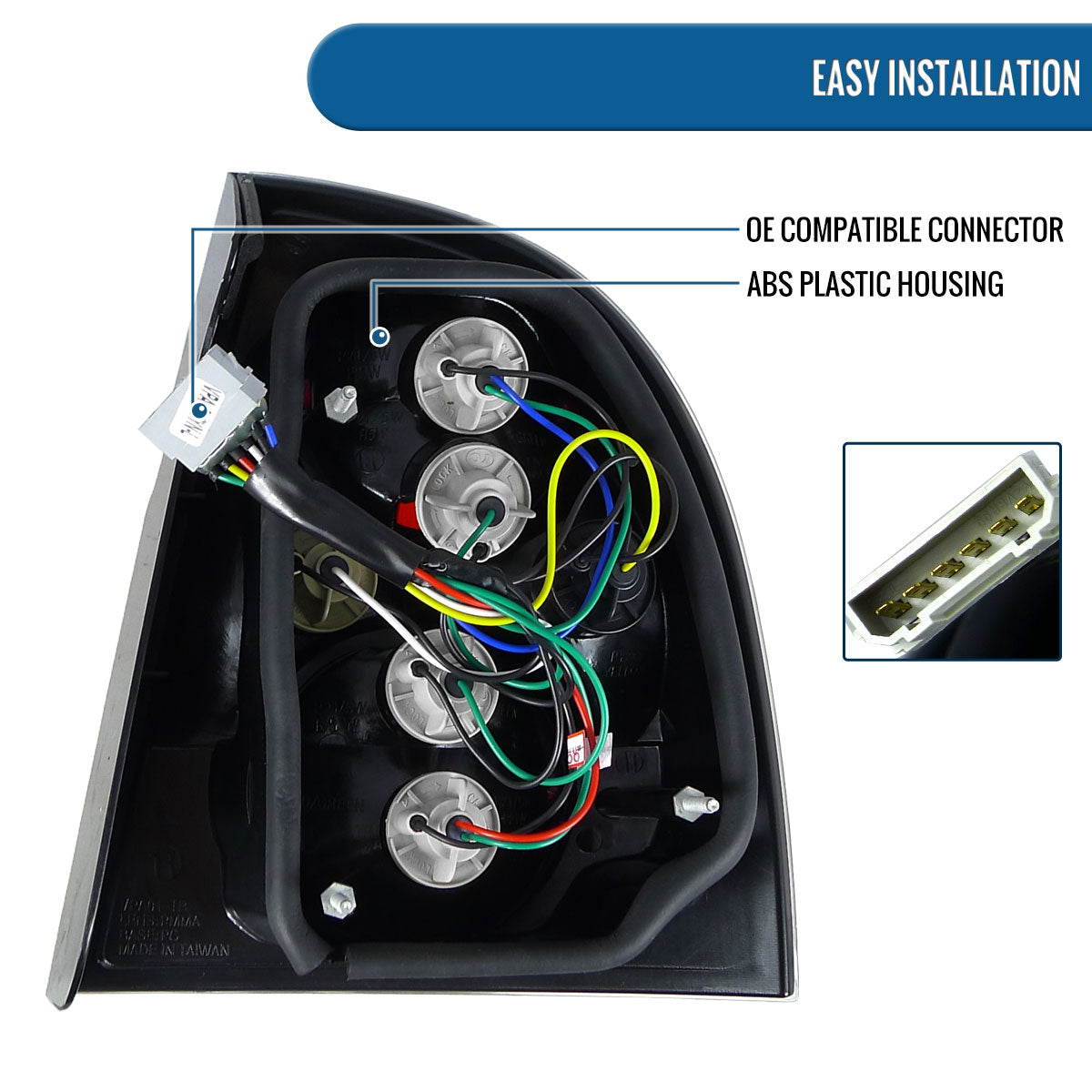 Ronnin - Compatible con Volkswagen Passat 4 puertas sedán 2001-2005, conjunto de luces traseras de repuesto estilo europeo, par | Negro
