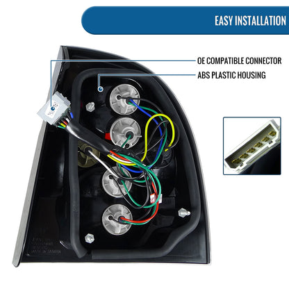 Ronnin - Compatible con Volkswagen Passat 4 puertas sedán 2001-2005, conjunto de luces traseras de repuesto estilo europeo, par | Negro