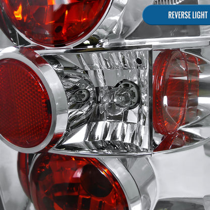 Ronnin - Fits 1996-2004 Nissan Pathfinder 1997-2004 Infiniti QX4 Tail Lights Replacement Assembly Pair | Chrome