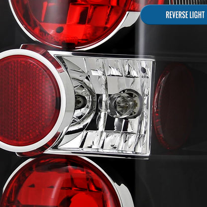 Ronnin - Fits 1996-2004 Nissan Pathfinder 1997-2004 Infiniti QX4 Tail Lights Replacement Assembly Pair | Black