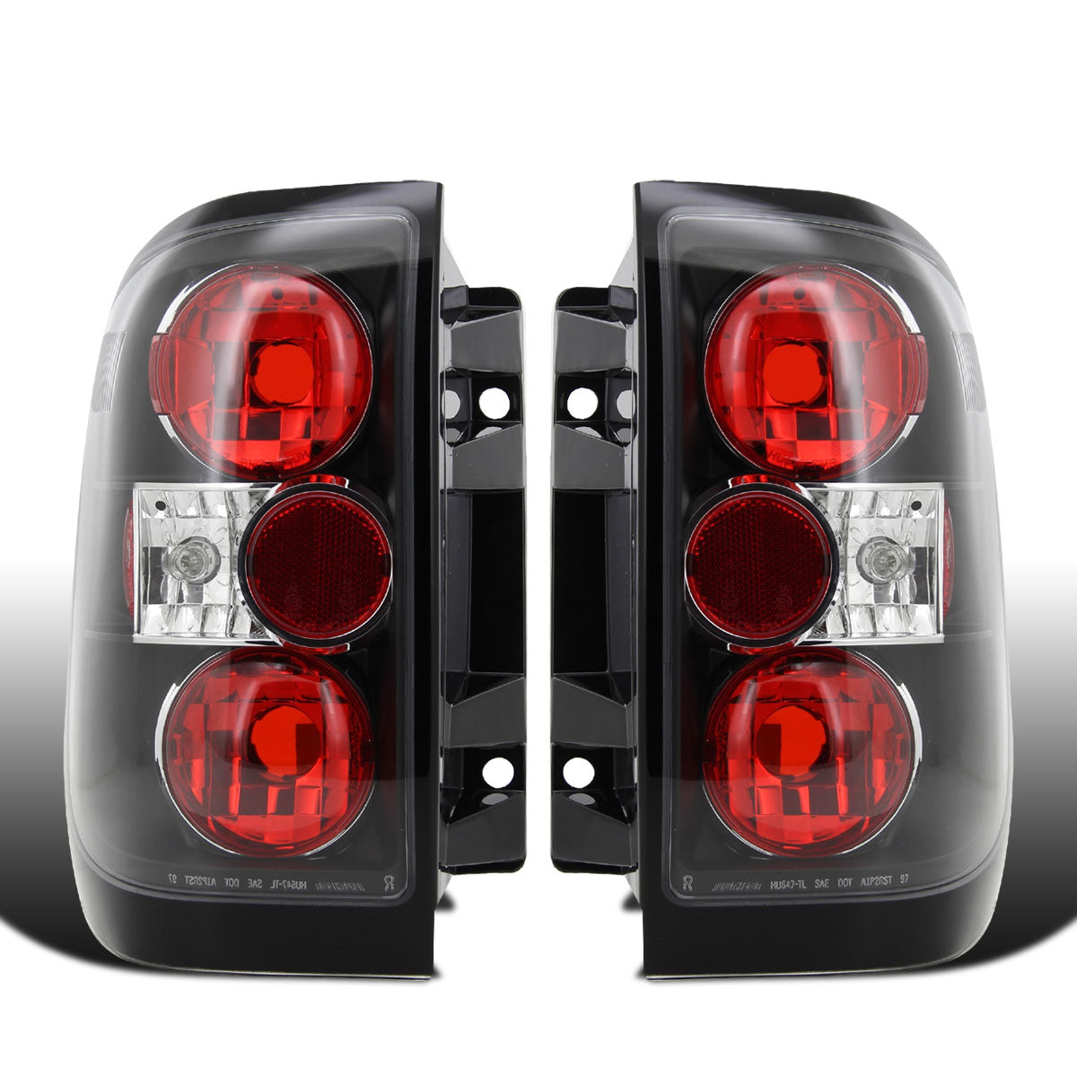 Ronnin - Fits 1996-2004 Nissan Pathfinder 1997-2004 Infiniti QX4 Tail Lights Replacement Assembly Pair | Black