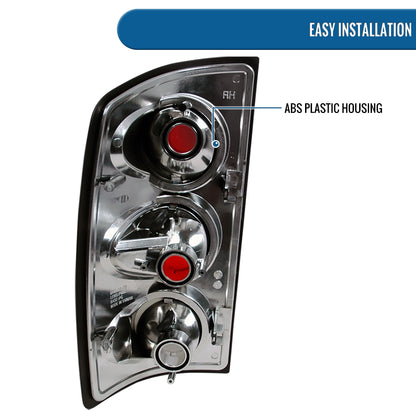 Ronnin - Fits 2002-2006 Dodge Ram 1500 2500 3500 Upgrade Factory Style Replacement Tail Lights Assembly Pair | Chrome