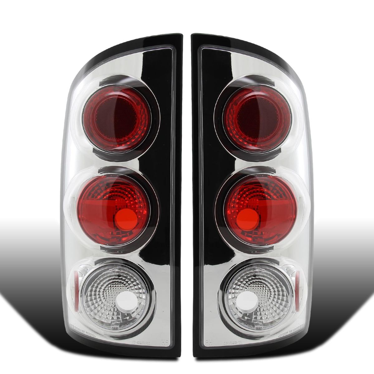 Ronnin - Fits 2002-2006 Dodge Ram 1500 2500 3500 Upgrade Factory Style Replacement Tail Lights Assembly Pair | Chrome