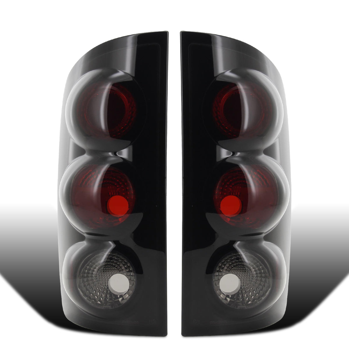 2002-2006 Dodge Ram 1500 2500 3500 Upgrade  Style Replacement Tail Lights Assembly Pair | Black Smoke