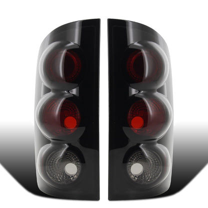 2002-2006 Dodge Ram 1500 2500 3500 Upgrade  Style Replacement Tail Lights Assembly Pair | Black Smoke