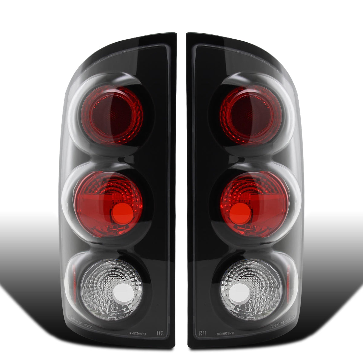 2002-2006 Dodge Ram 1500 2500 3500 Upgrade  Style Replacement Tail Lights Assembly Pair | Black