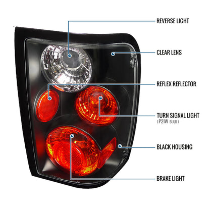 Ronnin - Fits 2001-2005 Ford Ranger Euro Style Replacement Tail Lights Assembly Pair | Black