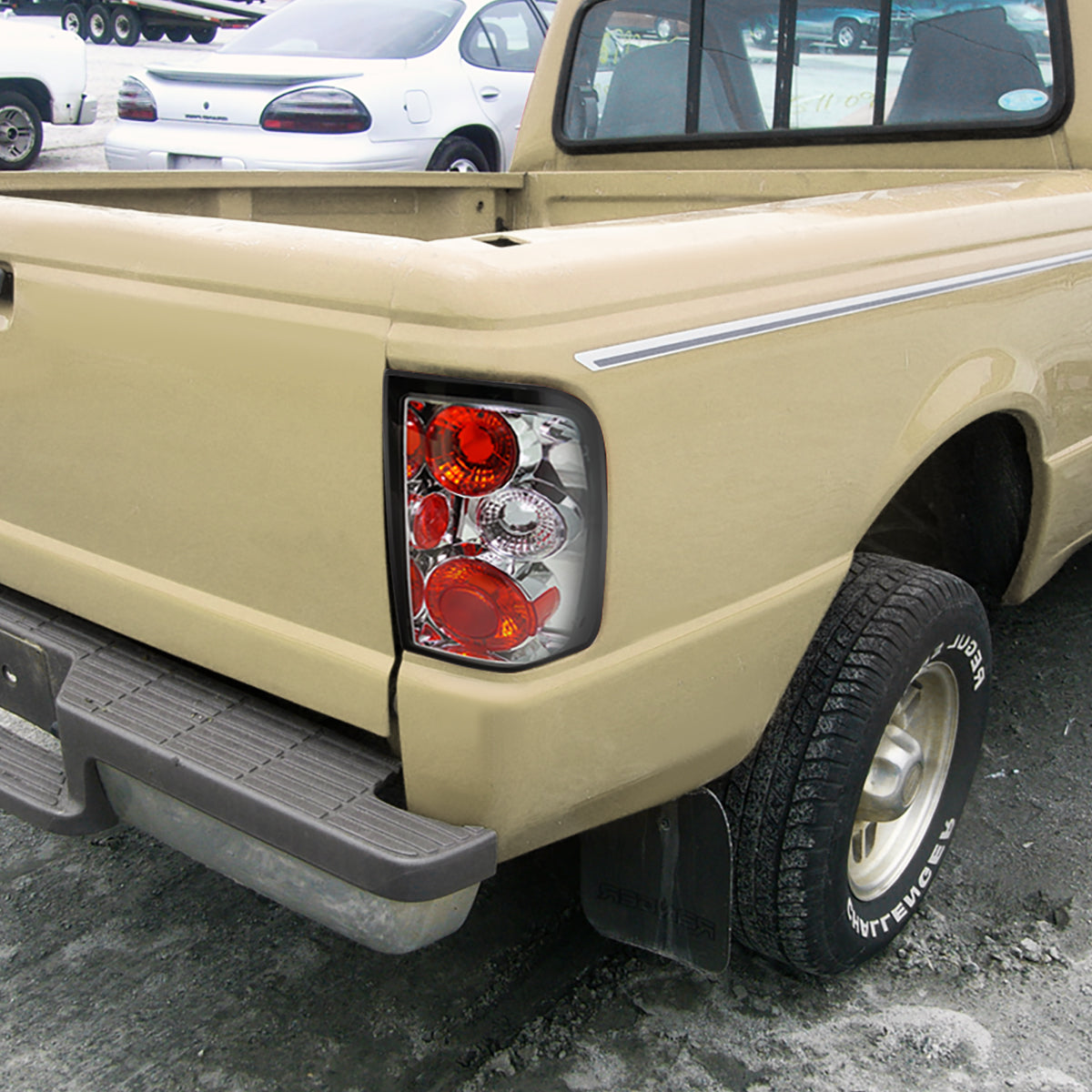 Ronnin - Fits 1993-1997 Ford Ranger Euro Style Replacement Tail Lights Assembly Pair | Chrome