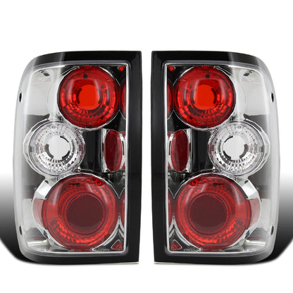 Ronnin - Fits 1993-1997 Ford Ranger Euro Style Replacement Tail Lights Assembly Pair | Chrome